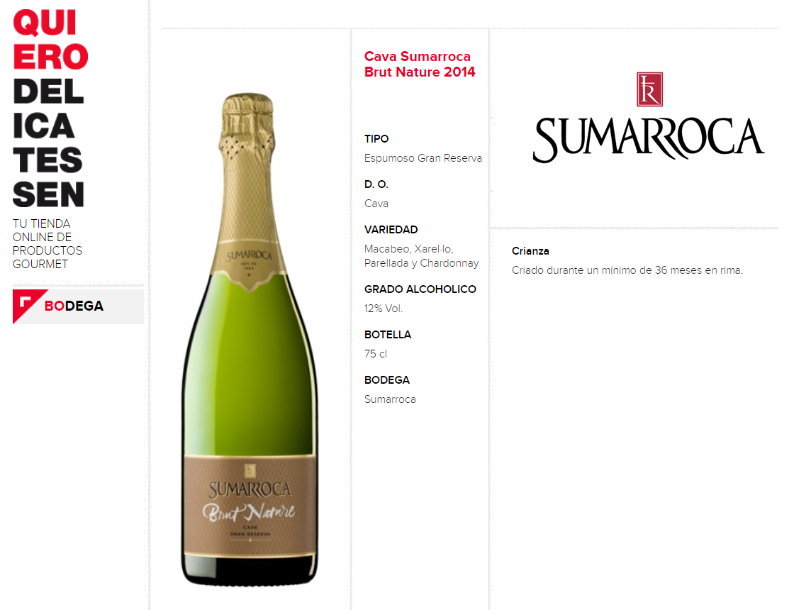 Bodega Sumarroca - Quiero Delicatessen - Villena - Alicante - Brut - Brut Nature