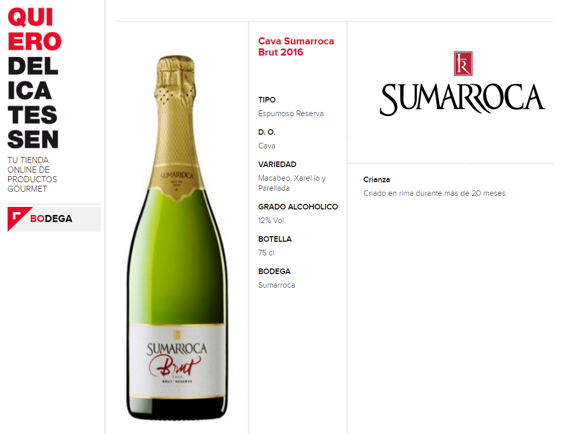 Bodega Sumarroca - Quiero Delicatessen - Villena - Alicante - Brut - Brut Nature