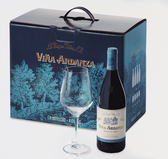 Estuche 4 bot. + Copas Via Ardanza Reserva 2012