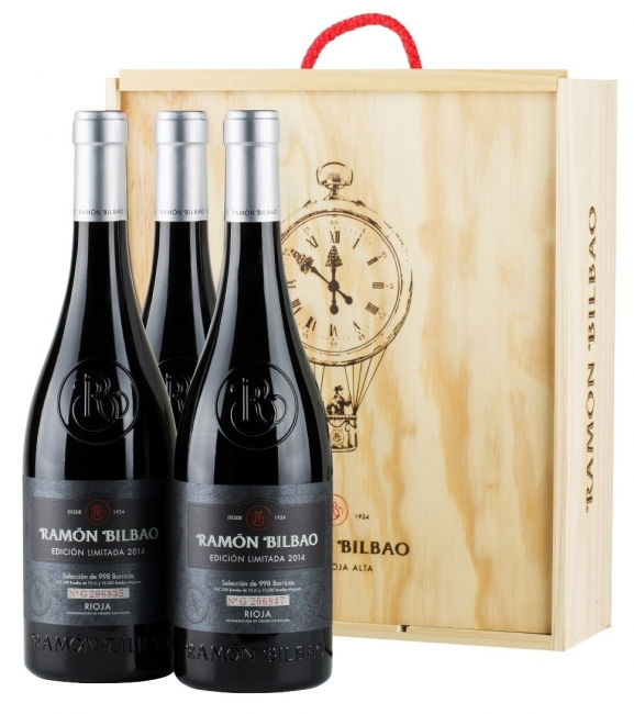 Estuche Madera 3 bot. Ramn Bilbao Edicin Limitada 2017