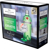 Estuche Ginebra Tanqueray Ten + Copas, 70 cl